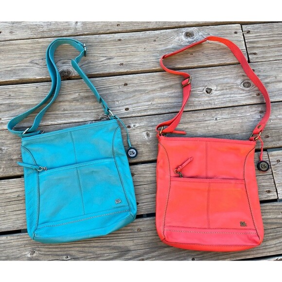 The Sak Handbags - (2) The Sak Iris Pebbled Leather Adjustable Crossbody Shoulder Bags